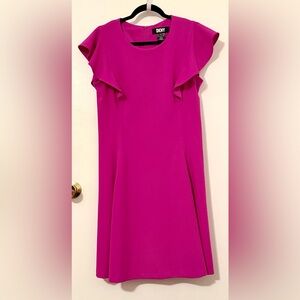 DKNY Pink Flutter Sleeve Dress